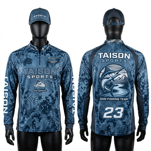 Maillot de pêche pour homme en polyester premium, interlock, anti-humidité, gris, avec empiècements néon, design par sublimation, logo personnalisé, manches longues - Product Image 5