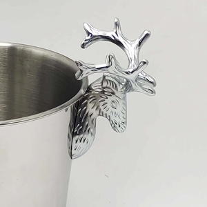 Nuevo Cubetero de Acero Inoxidable para Bebidas, Decorado con Astas de Ciervo Plateadas, Enfriador de Vino y Champán - Product Image 4