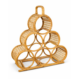 Wooden wine rack top choice <b>spirit</b> bottles storage racks boho style rattan bottle holder shelf - Product Image 5