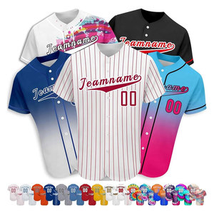 Maillot de baseball personnalisé, t-shirt, broderie 3D, couleurs personnalisées, logo, 100% polyester, respirant, séchage rapide, ensembles - Product Image 6