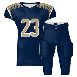 Uniformes de football américain à sublimation personnalisée du fournisseur direct d'usine 100% polyester respirant drapeau numéro motif sport - Product Image 1