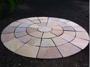 GROCON Mint Sandstone Big Slab Paving <b>Kit</b> 2-Year Warranty Modern Split Surface Design for Outdoor Garden Patios (1.8m 2.4m 3m) - Product Image 5