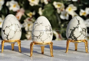 Oeuf d'agate Howlite fait à la main pierre naturelle Quartz Yoni sculpté sphère artisanat Feng Shui guérison décoration de la maison cadeau prix de gros - Product Image 4