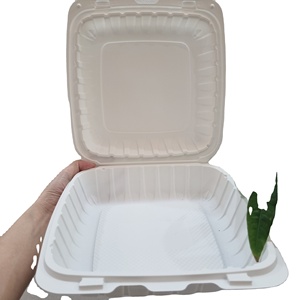 Super qualité en gros 8*8*3 "Jetable 1 compartiments MFPP Récipient alimentaire en plastique pour nourriture/fruits/salade Fast Food Hamburger - Product Image 2