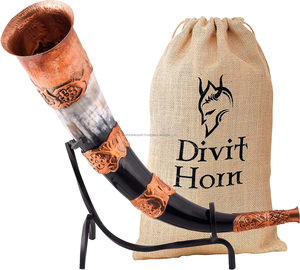 วัวธรรมชาติฮอร์นไวกิ้งฮอร์นพร้อมขอบทองเหลืองพรีเมี่ยมสำหรับเบียร์วัตถุประสงค์ในการดื่มจากฮัมรันอินเดียส่งออก - Product Image 6