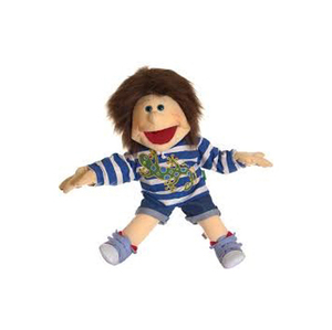 Marionnette en peluche pour fille avec gilet rose et jupe en jean, jouet en peluche doux de 31 à 50 cm pour enfants de 2 à 4 ans - Product Image 3