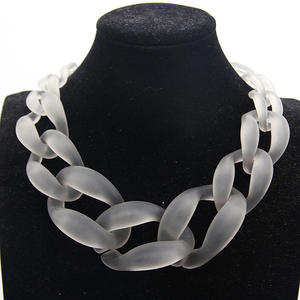 Collier en résine acrylique noir givré Joker, tendance et populaire, pour sac à main, collier en plastique pour femme, artisanat en résine - Product Image 2