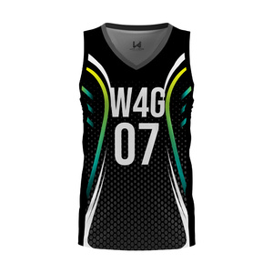 Camisetas de Baloncesto Personalizadas para Adultos, Tallas Grandes, Transpirables, Antibacterianas, con Estampado por Transferencia de Calor, Cuello en V, Sin Mangas, 100% Poliéster - Product Image 5