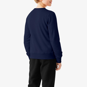 Sudadera con capucha azul marino para niños, de algodón y poliéster, de manga larga, para niños - Product Image 2