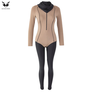 Servicio OEM ODM, Traje de Baño Elegante de Manga Larga con Cierre Frontal, Protección Solar Completa, Color Café, para Estilos de Vida Activos - Product Image 5