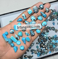 Quartz naturel bleu turquoise, taille ovale, petite taille, certifié par un tiers, pierre précieuse de haute qualité en vrac pour la fabrication de bijoux en gros
