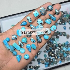 Pierre précieuse naturelle à 100 %, turquoise, taille ovale, qualité supérieure, formes et tailles variées, 20-40 mm, vente en gros de bijoux, Rajasthan - Product Image 6