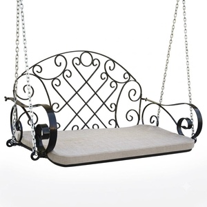 Chaise suspendue de jardin en fer forgé galvanisé à chaud, résistante à la rouille, de style victorien, pour 2 personnes - Product Image 2