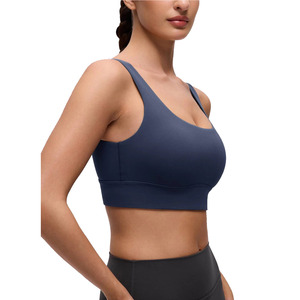 Soutien-gorge de sport pour femme, haute élasticité, respirant, avec soutien dorsal racerback, fermeture éclair frontale, grande taille, pour yoga et entraînement - Product Image 2