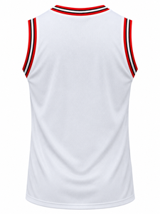 Ensemble de maillots de basket-ball personnalisés blanc et rouge 23, impression par sublimation, évacuation de l'humidité, vêtements unisexes pour adultes - Product Image 3