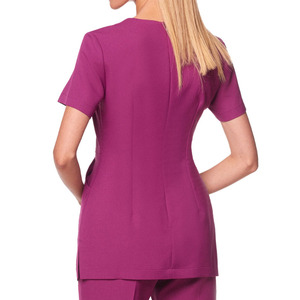Tuniques de travail pour femmes en coton, polyester et élasthanne pour salons de beauté et spas, avec couleur personnalisée et manches courtes - Product Image 3