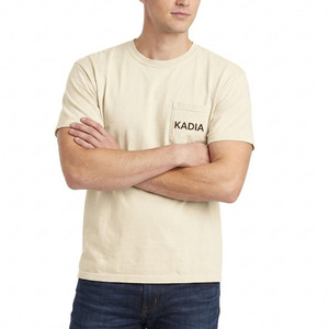 Camiseta de Hombre 2026 al por Mayor con Logotipo Personalizado, 100% Algodón, 220g, Hombros Caídos, Bolsillo, Estilo Urbano, Fabricante Sialkot - Product Image 2