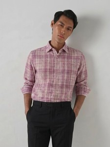 Chemise de travail ODM tissée à carreaux pour homme, décontractée, respirante, à manches longues, col rabattu, en sergé, idéale pour l'été - Product Image 3
