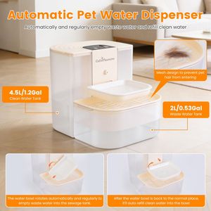 Distributeur d'eau automatique intelligent pour chat et chien, 4,5 L, sans fil, rechargeable, fontaine à eau pour animaux de compagnie, 3 réglages, fournitures pour petits animaux - Product Image 3