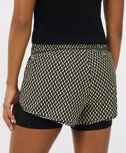 Shorts mi-taille pour femme à imprimé champignons, en tricot de spandex et polyester, séchage rapide, sportifs, avec poches, fermeture à cordon de serrage, bordure en dentelle, 160g - Product Image 2