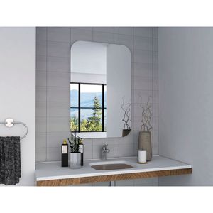 Saint Claire-Miroir rond transparent sans cadre avec coins ronds-Verre élégant avec style premium - Product Image 2