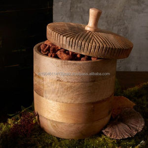 Enamel Design <b>Storage</b> Food <b>Container</b> Decorative Items Use for Home <b>Kitchen</b> Wood Made Canister and Tools <b>Storage</b> & Organization - Product Image 4