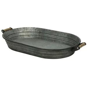 En oferta, bandeja de metal galvanizado resistente, ideal para servir bebidas, presenta una apariencia refinada y pulida. - Product Image 6