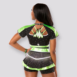 Nouvelle Collection : Robes de Festival pour Filles, Uniformes Scolaires Respirants en Spandex, Costumes de Pom-pom Girls avec Strass, Tenues de Cheerleading - Product Image 4
