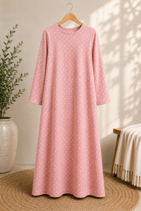 Light Blue Modest Embroidery Modal Loose Maxi <b>Abaya</b> <b>Dress</b> Long Sleeve Muslim Women Prayer Apparel - Product Image 2