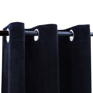 2 pezzi 37 "x 63" tende oscuranti in velluto nero con anelli mantovane oscuranti - Product Image 2