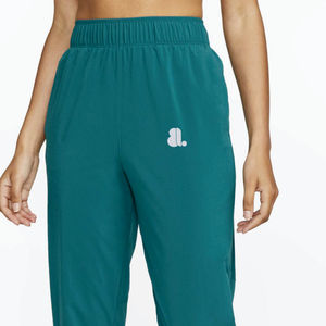 Women's Light Green Knitted Straight <b>Ankle</b>-Length Pants With Drawstring Waist And Logo On Right Leg Casual Spring Wear - Product Image 5