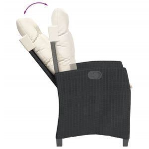 Conjunto de Comedor para Jardín en Negro con Cojines Blanco Crema, Incluye Mesa y Sillas - Product Image 5