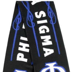 Écharpe Phi Beta Sigma noire et bleu roi avec lettres grecques tricotées, vêtement de fraternité 1914, écharpe élégante et chaude pour l'hiver - Product Image 2