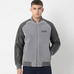 OEM 2 Tone 100% Wool Canvas Body Leather Sleeves <b>Long</b> Varsity <b>Jacket</b> <b>Men's</b> Streetwear Comfortable Breathable Waterproof Coat - Product Image 5