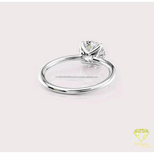 Anillo Solitario Redondo de Plata de Ley 925 con Diamante Moissanita de Lujo, Joyería Clásica para Novias, para Compradores Mayoristas - Product Image 2