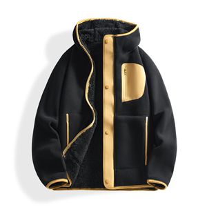 Veste polaire épaisse pour homme, doublée de sherpa, col montant, fermeture éclair, manteau d'hiver bicolore - Product Image 2