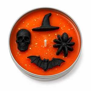 Vela Aromática Artesanal Moderna de Cera de Soja en Lata Metálica, Decoración de Halloween, Regalo, Recuerdo de Fiesta, Fragancia Gótica para el Hogar, Sombrero de Bruja - Product Image 3