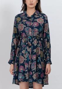 Vestido Camisero Elegante de Verano para Mujer, Ecológico, con Cinturón, Estampado Floral, Tejido 100% Algodón, Corte en A, Cintura Elástica - Product Image 6