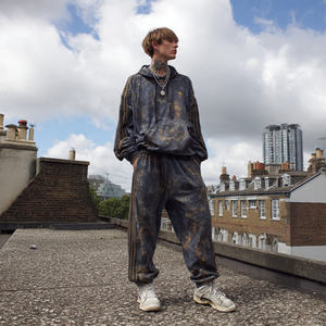 Ensemble de survêtement oversize pour homme, style délavé à l'acide, avec sweat à capuche à épaules tombantes et pantalon de jogging coupe ample, idéal pour l'hiver - Product Image 1