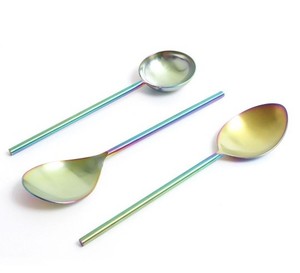 Lot de cuillères de service, de table et à salade en acier inoxydable avec revêtement PVD arc-en-ciel pour mariage et vaisselle de cuisine - Product Image 5