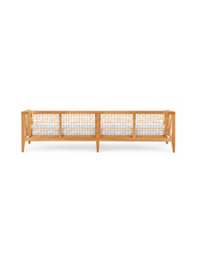 Canapé-lit rectangulaire en bois avec coussin en tissu blanc, design convertible pour salon, 2 places, sans dossier, sans accoudoirs - Product Image 6