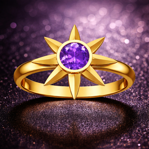 Amethyst CZ 925 Sterling Silver Sun Round <b>Stacking</b> Engagement <b>Ring</b> For Women Jewelry Gift - Product Image 4
