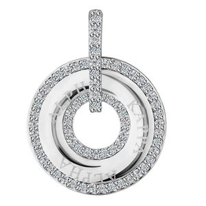 Boucles d'oreilles pendantes en cristal argenté avec un design géométrique double rond, bijoux de mode féminins élégants et scintillants - Product Image 3