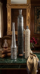 Juego de 3 Jarrones de Metal Hechos a Mano Tradicionales para Decoración de Interiores del Hogar - Product Image 4