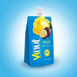 10.1 Floz กระเป๋าใส่น้ำผลไม้แบบตั้งได้ถุงใส่น้ำผลไม้แบบผสมทำจากพลาสติกก้นแบนออกแบบได้ตามที่ต้องการ - Product Image 1