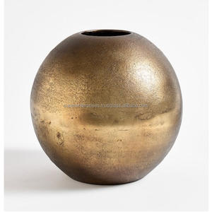 SE inde dernière or jaune travertin fleur Vase géométrique ornement salon thé Table coin salle de réunion décor de bureau - Product Image 2