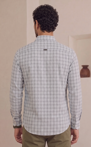 Chemise décontractée à double boutonnage pour homme Enovate, à micro-carreaux, manches longues, 100 % coton respirant, été, logo ODM au dos du col - Product Image 2