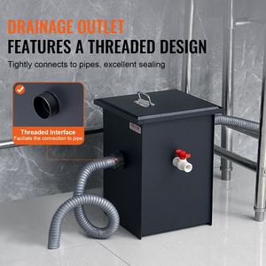 Attrezzatura per Cucine Commerciali: Trappola per Grasso in Acciaio al Carbonio da 8 LBS, 4.6 GPM, con Ingresso Laterale per Lavello - Product Image 4