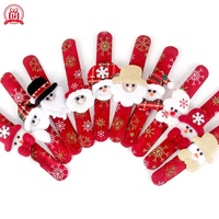 Bracelet lumineux circulaire de Noël pour enfants, motif dessin animé, à pression, en peluche, cadeau de Noël, décorations