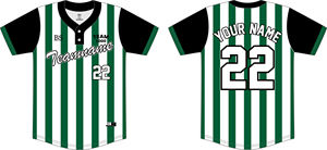 เสื้อเบสบอลผู้ชายแบบสั่งทำพิเศษ แขนสั้น ติดกระดุม ผ้าโพลีเอสเตอร์/คอตตอนตาข่าย พิมพ์ลายแบบรีดร้อน แห้งเร็ว - Product Image 2